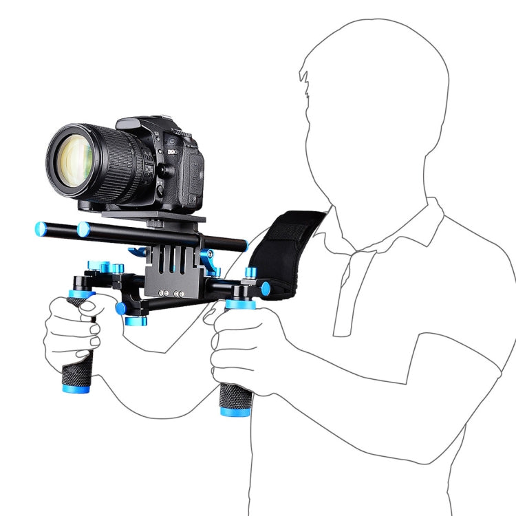 YELANGU YLG0102A-A01 Dual Handle Shoulder Mount Support Kit DSLR Rig(Black) - free shipping - PMC TechLife - Order now!