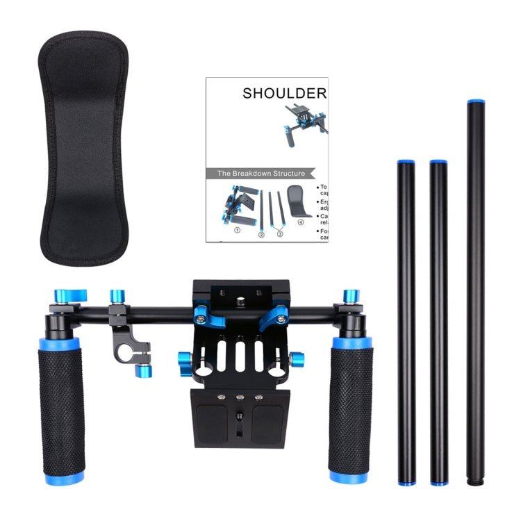 YELANGU YLG0102A-A01 Dual Handle Shoulder Mount Support Kit DSLR Rig(Black) - free shipping - PMC TechLife - Order now!