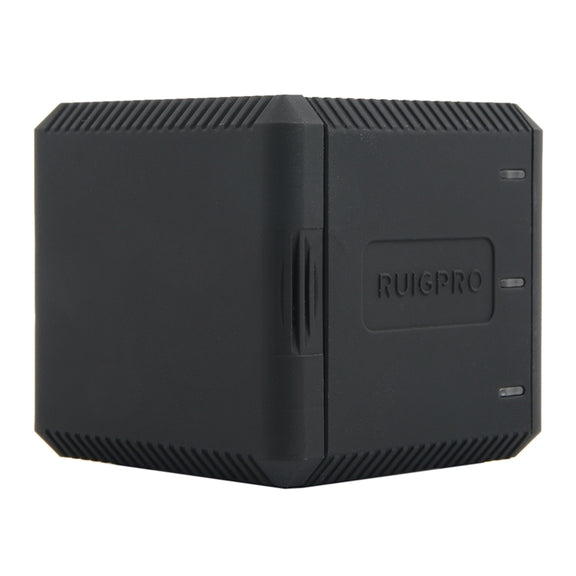 RUIGPRO USB Triple Batteries Housing Charger Box with USB Cable & LED Indicator Light for GoPro HERO6 /5(Black)