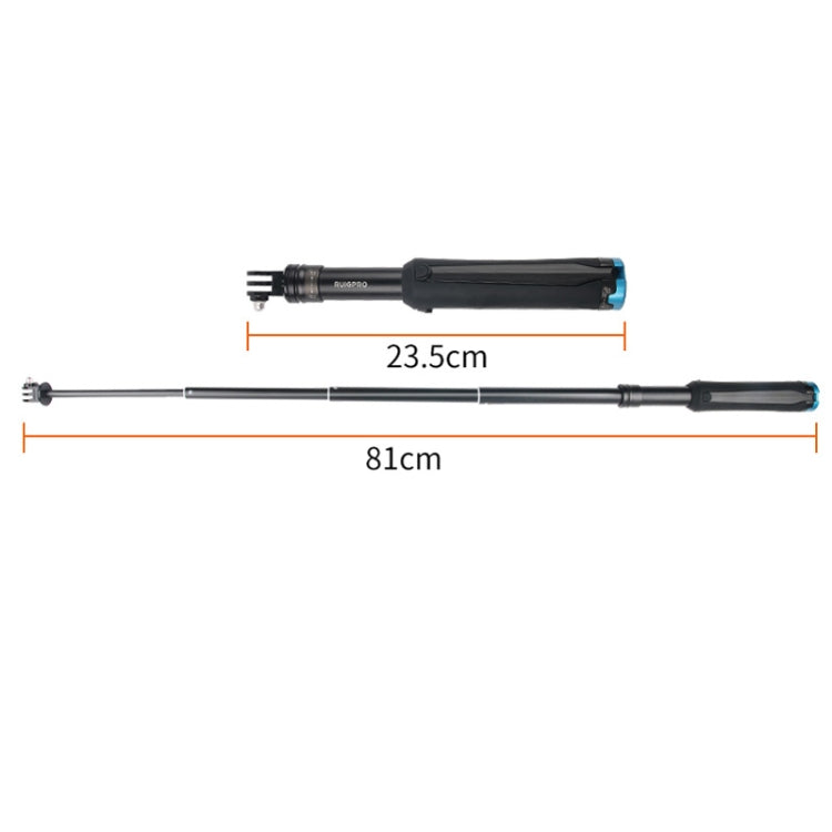Portable Foldable Tripod Holder Selfie Monopod Stick for GoPro, Insta360, DJI and Other Action Cameras, Length: 23.5-81cm - Extendable Pole by PMC TechLife | Online Shopping South Africa | PMC TechLife | Buy Now Pay Later Mobicred