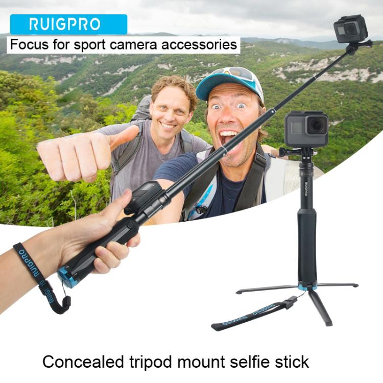 Portable Foldable Tripod Holder Selfie Monopod Stick for GoPro, Insta360, DJI and Other Action Cameras, Length: 23.5-81cm - Extendable Pole by PMC TechLife | Online Shopping South Africa | PMC TechLife | Buy Now Pay Later Mobicred