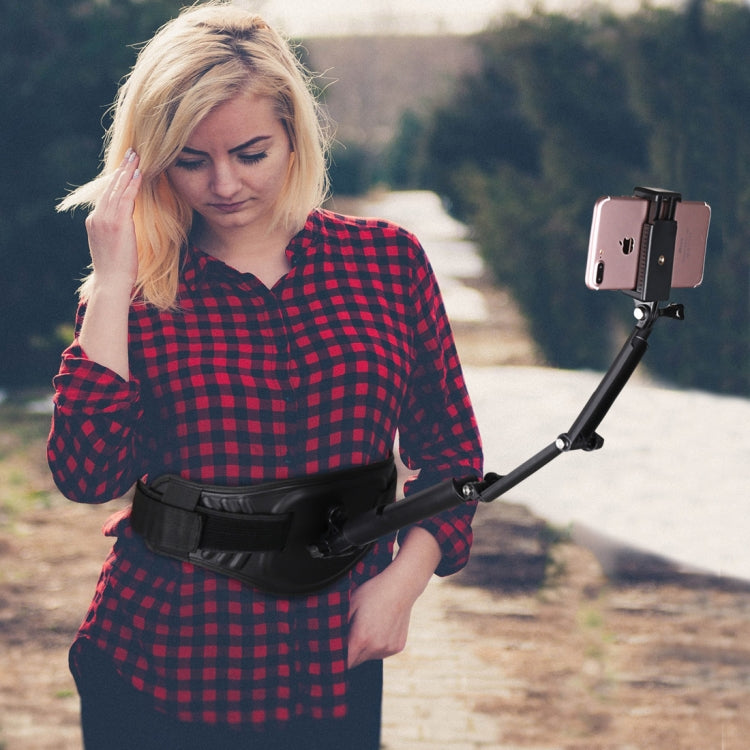 Waist Belt Mount Strap with Adapter & Screw for GoPro, Insta360, DJI and Other Action Cameras(Black) - Chest Belt by PMC Jewellery | Online Shopping South Africa | PMC Jewellery | Buy Now Pay Later Mobicred
