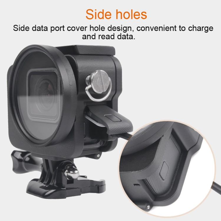 Housing Shell CNC Aluminum Alloy Protective Cage with Insurance Frame & 52mm UV Lens for GoPro HERO7 Black /6 /5 (Blue) - Metal Cases by PMC TechLife | Online Shopping South Africa | PMC TechLife | Buy Now Pay Later Mobicred