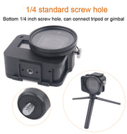 Housing Shell CNC Aluminum Alloy Protective Cage with Insurance Frame & 52mm UV Lens for GoPro HERO7 Black /6 /5 (Blue)