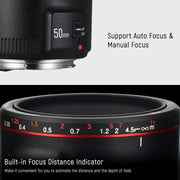 YONGNUO YN50MM F1.8C II F1.8 Auto Focus Lens for Canon EF Mount New Lens (Black)