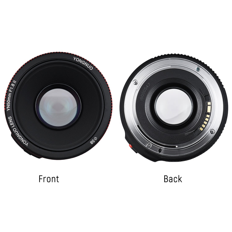 YONGNUO YN50MM F1.8C II F1.8 Auto Focus Lens for Canon EF Mount New Lens (Black)