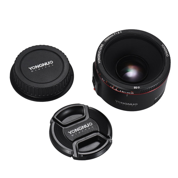 YONGNUO YN50MM F1.8C II F1.8 Auto Focus Lens for Canon EF Mount New Lens (Black)