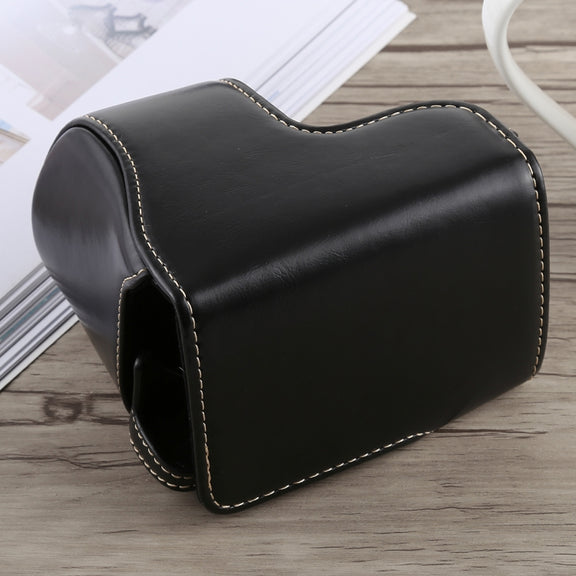 Full Body Camera PU Leather Case Bag with Strap for Sony A5100 (Black)
