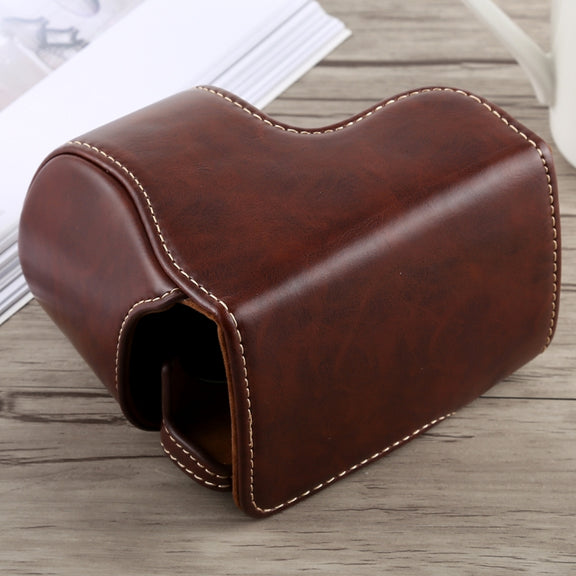 Full Body Camera PU Leather Case Bag with Strap for Sony A5100 (Coffee)