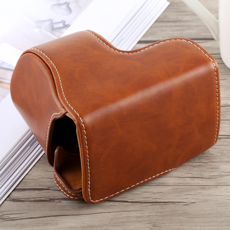 Full Body Camera PU Leather Case Bag with Strap for Sony A5100 (Brown)