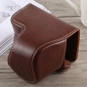 Full Body Camera PU Leather Case Bag with Strap for Sony A6300(Coffee)