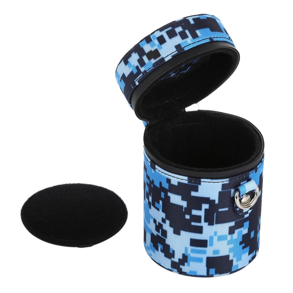 Camouflage Color Small Lens Case Zippered Cloth Pouch Box for DSLR Camera Lens, Size: 11x8x8cm (Blue)