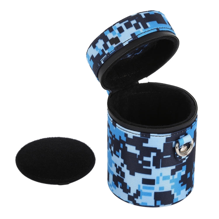 Camouflage Color Small Lens Case Zippered Cloth Pouch Box for DSLR Camera Lens, Size: 11x8x8cm (Blue)
