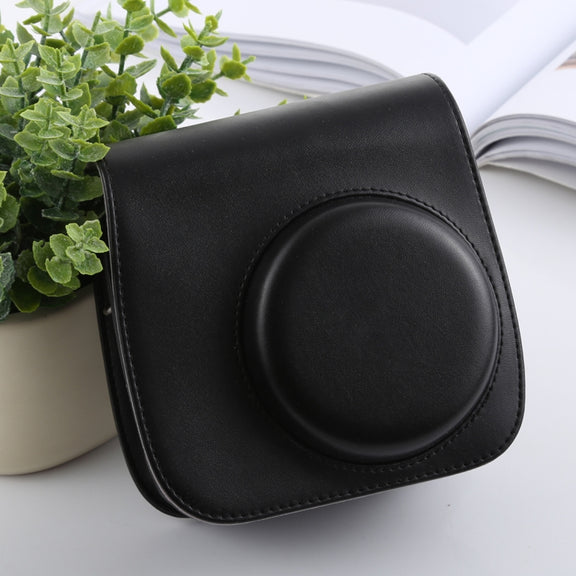 Retro Style Full Body Camera PU Leather Case Bag with Strap for FUJIFILM instax mini 9 / mini 8+ / mini 8(Black)