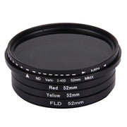 JUNESTAR 4 in 1 Proffesional 52mm Lens Filter(ND2-400 + Red + Yellow + FLD / Purple) for GoPro HERO5 / 4s / 4 / 3+ / 3 / 2 & Xiaomi Xiaoyi Yi I / II 4K & SJCAM Sport Action Camera