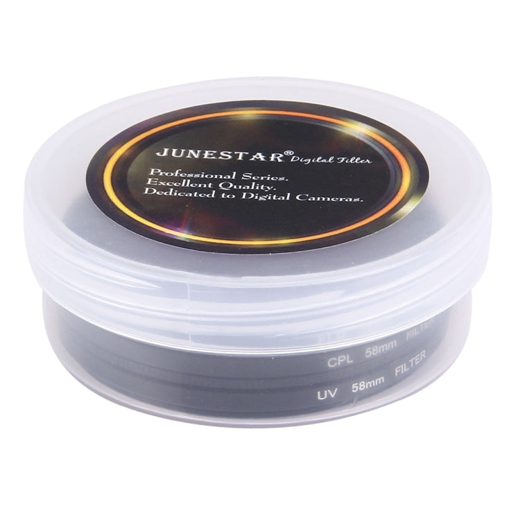 JUNESTAR 3 in 1 Proffesional 58mm Lens Filter(CPL + UV + FLD / Purple) for GoPro & Xiaomi Xiaoyi Yi Sport Action Camera - Lens Filter by JSR | Online Shopping South Africa | PMC TechLife | Buy Now Pay Later Mobicred