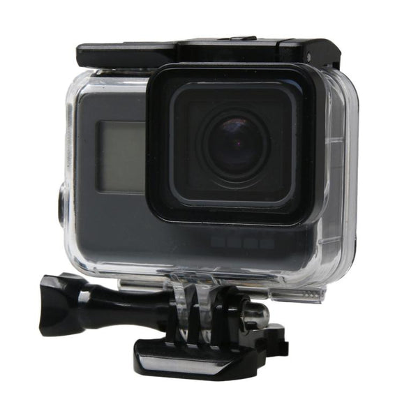 For GoPro HERO6 /5 Black 60m Underwater Water-resistant Housing Diving Case with Touch Screen Back Door & Filter / Buckle Basic Mount & Screw, No Need to Disassemble Lens