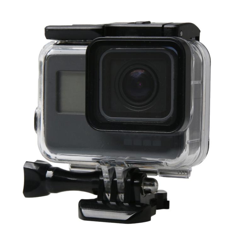 For GoPro HERO6 /5 Black 60m Underwater Water-resistant Housing Diving Case with Touch Screen Back Door & Filter / Buckle Basic Mount & Screw, No Need to Disassemble Lens