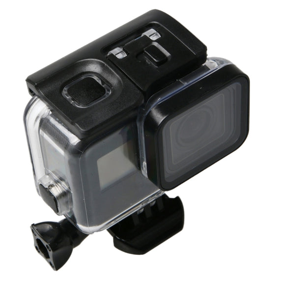 For GoPro HERO6 /5 Black 60m Underwater Water-resistant Housing Diving Case with Touch Screen Back Door & Filter / Buckle Basic Mount & Screw, No Need to Disassemble Lens