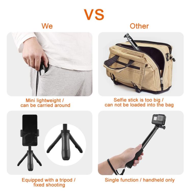 GP446 Multifunctional Mini Fixed Tripod for GoPro, Insta360, DJI and Other Action Cameras(Blue) - Holder by PMC TechLife | Online Shopping South Africa | PMC TechLife | Buy Now Pay Later Mobicred