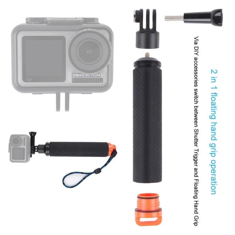 Shutter Trigger + Floating Hand Grip Diving Buoyancy Stick with Adjustable Anti-lost Strap & Screw & Wrench for DJI Osmo Action - Other by PMC TechLife | Online Shopping South Africa | PMC TechLife | Buy Now Pay Later Mobicred