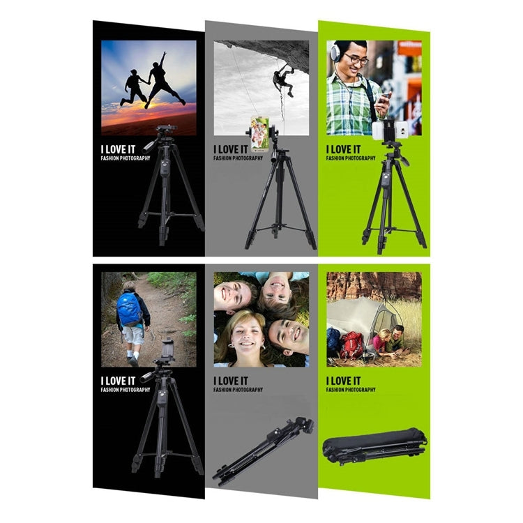 YUNTENG VCT-5208RM Aluminum Magnesium Alloy Leg Tripod Mount with Bluetooth Remote Control & Tripod Head & Phone Clamp for SLR Camera & Smartphones, Height: 125cm - free shipping - PMC TechLife - Order now!