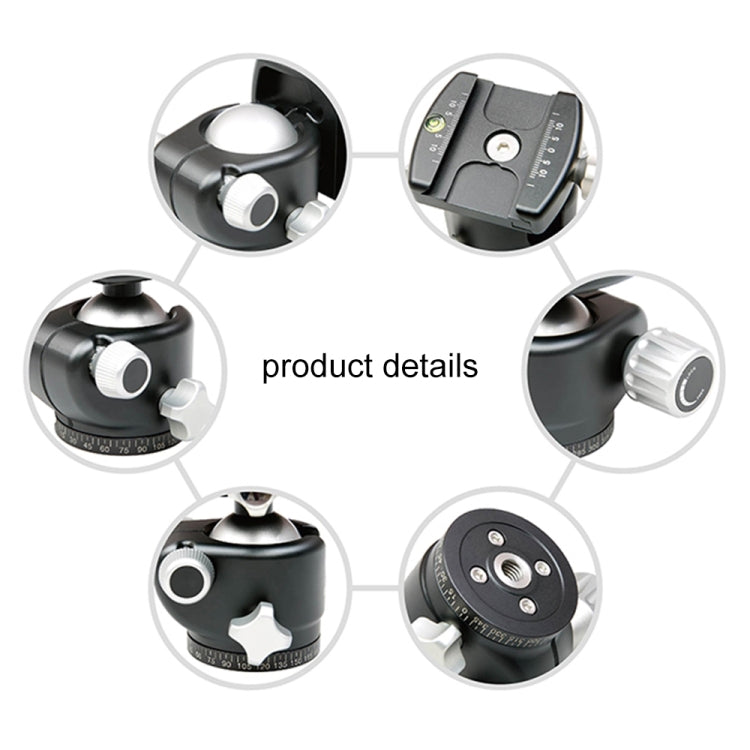 FITTEST X4 Low Center of Gravity High Locking Force Panoramic Ball Head with Quick Release Plate for DSLR & Digital Cameras, Load Max 10kg(Red)