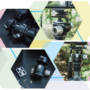 FITTEST X4 Low Center of Gravity High Locking Force Panoramic Ball Head with Quick Release Plate for DSLR & Digital Cameras, Load Max 10kg(Red)