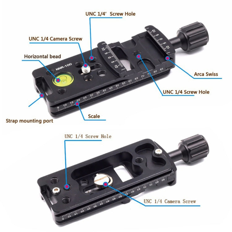 NNR-100 Multi-Purpose 100mm Nodal Rail Slide Plate QR Clamp Macro Panoramic Bracket - free shipping - PMC TechLife - Order now!