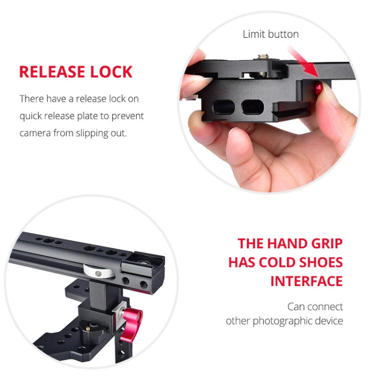 YELANGU C8 YLG0910 Handle Video Camera Cage Stabilizer(Black) - free shipping - PMC Jewellery - Order now!