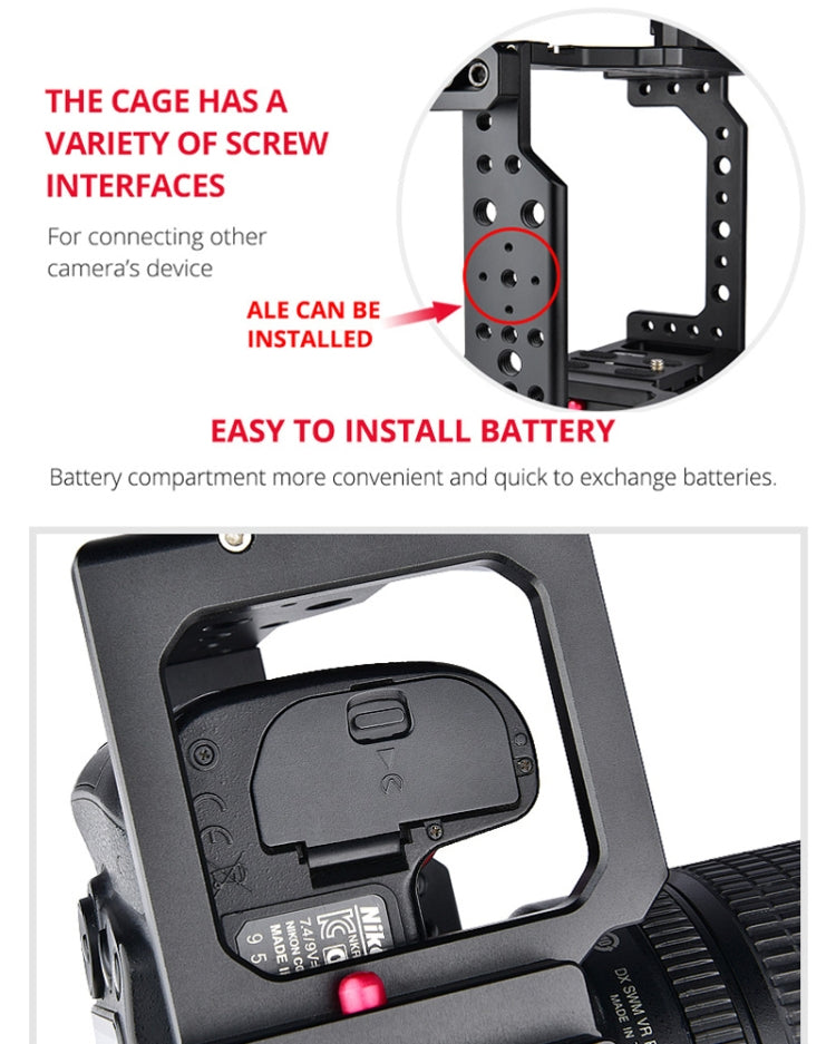 YELANGU C8 YLG0910 Handle Video Camera Cage Stabilizer(Black) - free shipping - PMC Jewellery - Order now!