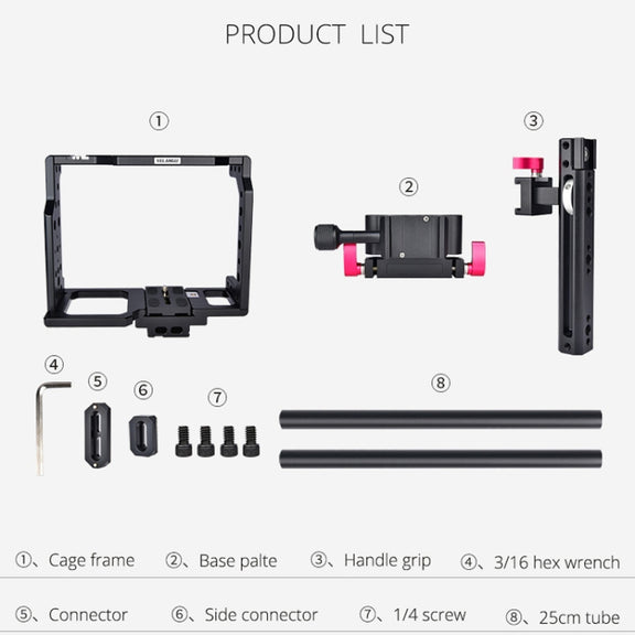 YELANGU C8 YLG0910 Handle Video Camera Cage Stabilizer(Black)