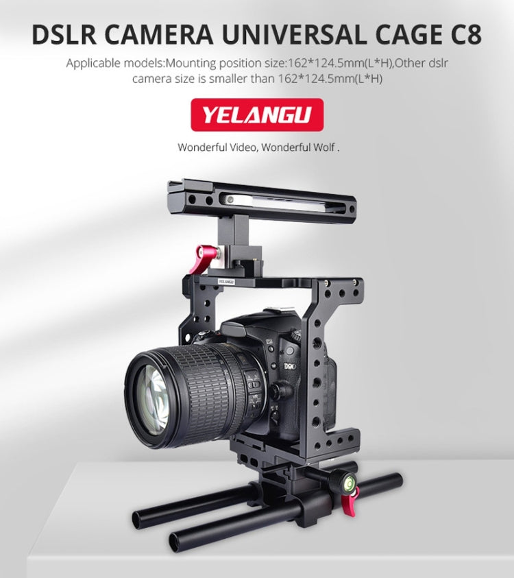 YELANGU C8 YLG0910 Handle Video Camera Cage Stabilizer(Black) - free shipping - PMC Jewellery - Order now!