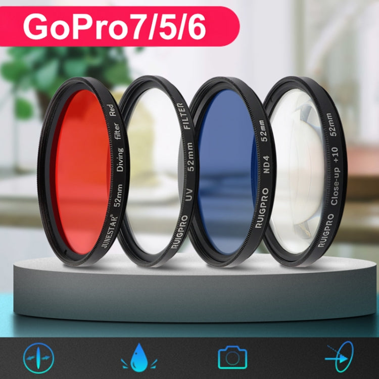 RUIGPRO for GoPro HERO 7/6 /5 Professional 52mm 8X Star Effect Lens Filter with Filter Adapter Ring & Lens Cap - Lens Filter by RUIGPRO | Online Shopping South Africa | PMC TechLife | Buy Now Pay Later Mobicred