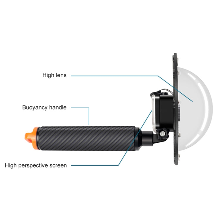 RUIGPRO Floating Hand Grip Dome Port Underwater Diving Camera Lens Transparent Cover for DJI Osmo Action - free shipping - PMC TechLife - Order now!