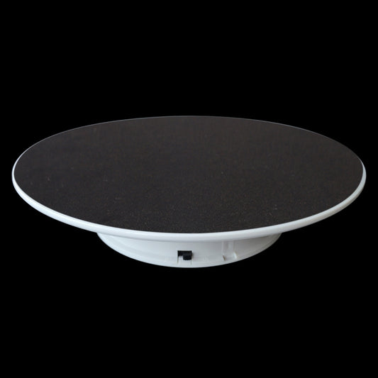 25cm 360 Degree Electric Rotating Turntable Display Stand Video Shooting Props Turntable for Photography, Load 3kg, Powered by Battery(Black White) - free shipping - PMC Jewellery - Order now!
