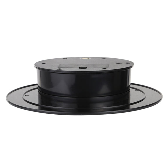 25cm 360 Degree Electric Rotating Turntable Display Stand Video Shooting Props Turntable for Photography, Load 3kg, Powered by Battery(Black White)
