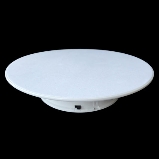 25cm 360 Degree Electric Rotating Turntable Display Stand Video Shooting Props Turntable for Photography, Load 3kg, Powered by Battery(White) - free shipping - PMC Jewellery - Order now!