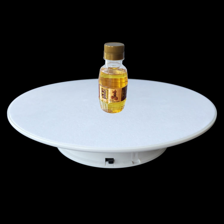 25cm 360 Degree Electric Rotating Turntable Display Stand Video Shooting Props Turntable for Photography, Load 3kg, Powered by Battery(White) - free shipping - PMC Jewellery - Order now!