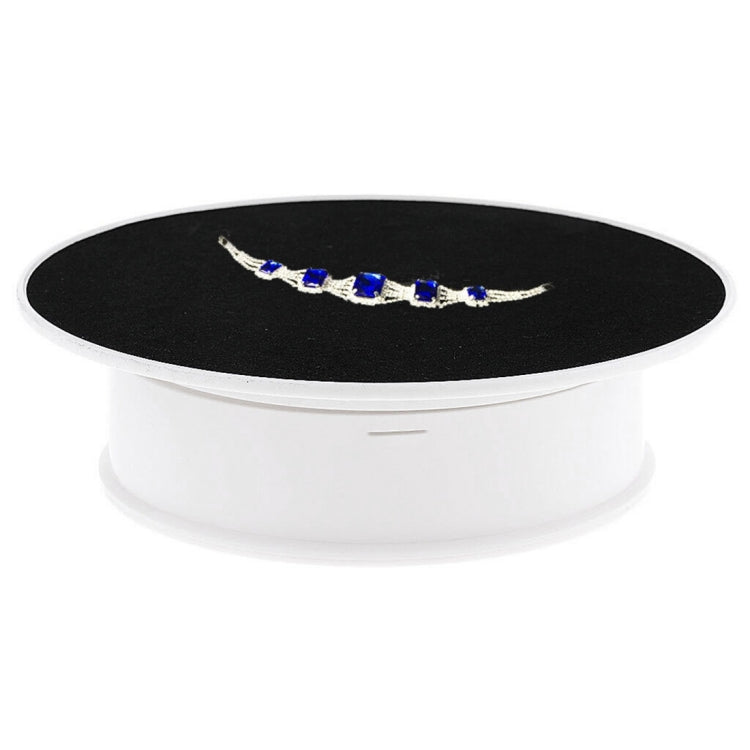 20cm 360 Degree Electric Rotating Turntable Display Stand Photography Video Shooting Props Turntable, Load 1.5kg, Powered by Battery & USB(White + Black) - free shipping - PMC Jewellery - Order now!