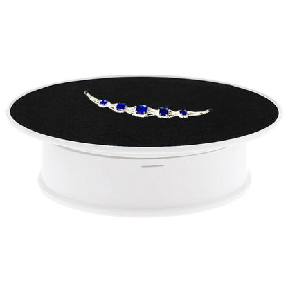 20cm 360 Degree Electric Rotating Turntable Display Stand Photography Video Shooting Props Turntable, Load 1.5kg, Powered by Battery & USB(White + Black) - free shipping - PMC Jewellery - Order now!