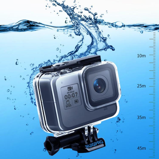 RUIGPRO for GoPro HERO8 Black 45m Waterproof Housing Protective Case with Buckle Basic Mount & Screw(Transparent) - free shipping - PMC Jewellery - Order now!
