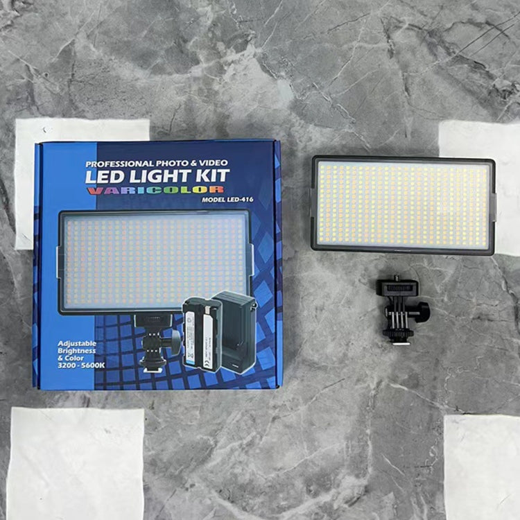 LED01 416 LEDs 3600LM Professional Vlogging Photography Video & Photo Studio Light for Canon / Nikon DSLR Cameras