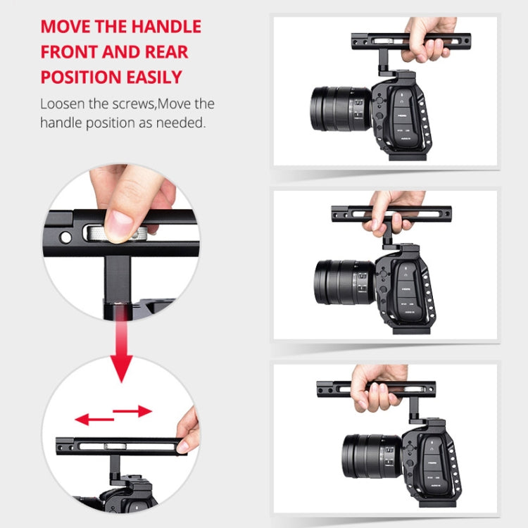 YELANGU C9-A YLG0911A Handle Video Camera Cage Stabilizer for DJI BMPCC 4K(Black)
