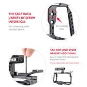 YELANGU C9-A YLG0911A Handle Video Camera Cage Stabilizer for DJI BMPCC 4K(Black)