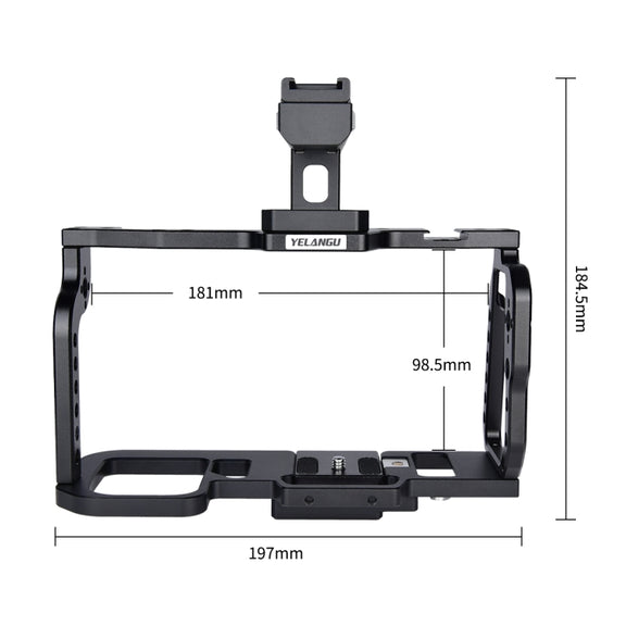 YELANGU C9-A YLG0911A Handle Video Camera Cage Stabilizer for DJI BMPCC 4K(Black)