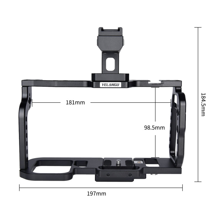 YELANGU C9-A YLG0911A Handle Video Camera Cage Stabilizer for DJI BMPCC 4K(Black)
