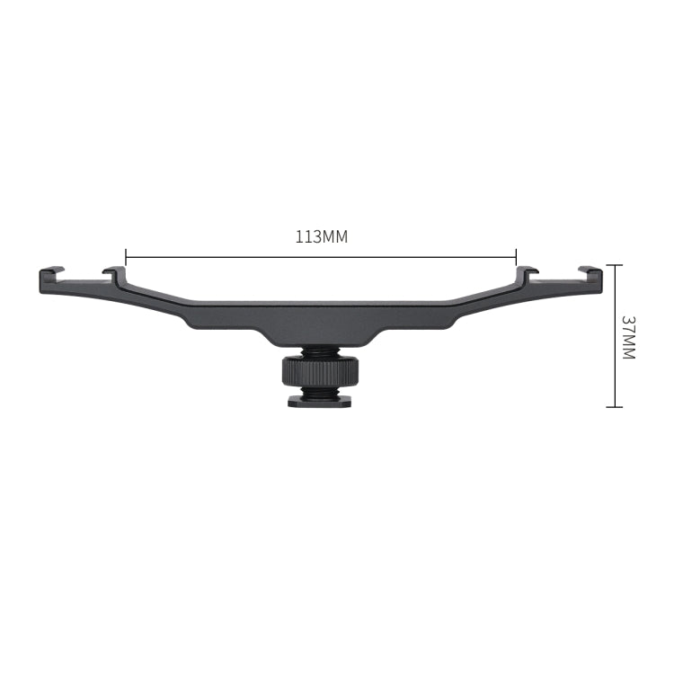 YELANGU YLG0702A Dual Cold Hot Shoe Mount Adapter Aluminum Alloy Extension Bracket (Black) - free shipping - PMC Jewellery - Order now!