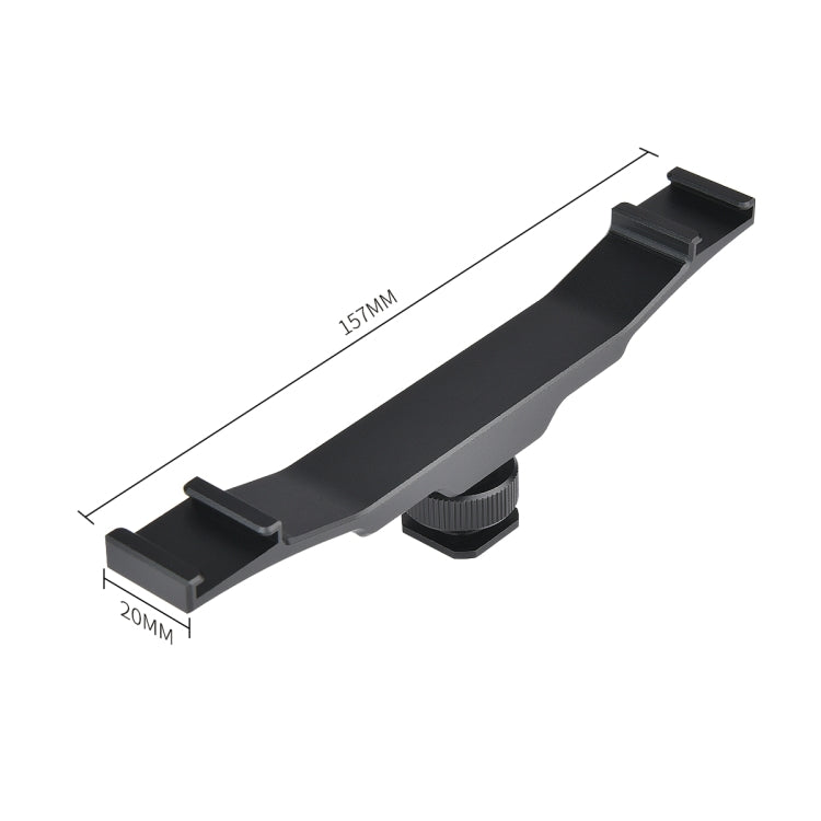 YELANGU YLG0702A Dual Cold Hot Shoe Mount Adapter Aluminum Alloy Extension Bracket (Black) - free shipping - PMC Jewellery - Order now!