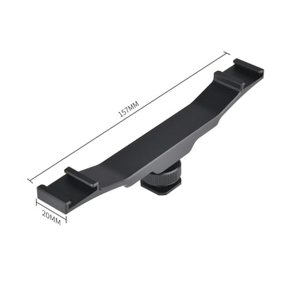 YELANGU YLG0702A Dual Cold Hot Shoe Mount Adapter Aluminum Alloy Extension Bracket (Black) - free shipping - PMC Jewellery - Order now!